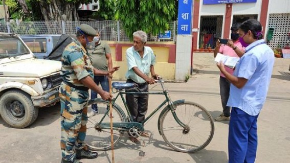 Mask Enforcement Drive : West Agartala Police imposed Fines on the Public amid Covid-19's workless situation in the state
